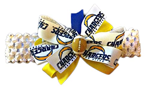 Image of Chargers Baby Girl Boutique Bow Crocheted Headband