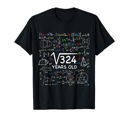 18 Años Cumpleaños Raíz Cuadrada 324 Regalo Camiseta 18 Años Cumpleaños Raíz Cuadrada 324 Regalo Camiseta
