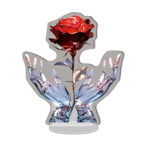 2026 Présentoir de table en acrylique 2D pour la Saint-Valentin, structure 3D, décoration d'intérieur, motif de vacances (C, 20 x 18,2 cm)