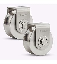 Stainless Steel Pulley Block M20 Stainless Steel Double Pulley Block - Heavy Duty 304 Steel Roller With Bearing (75KG Capacity) 2-Pack Rope Pulley - View #2