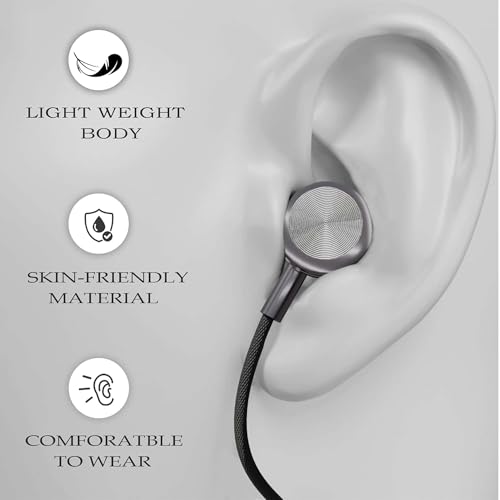 Image of Kratos Tune V4 C Type Earphones Wired, 13mm Bass Drivers Earphone, Inline Control Type c Headphones with Mic, Sweat Resistant, Comfort Fit Type c Earphone with Volume Control,Metallic c pin Earphones