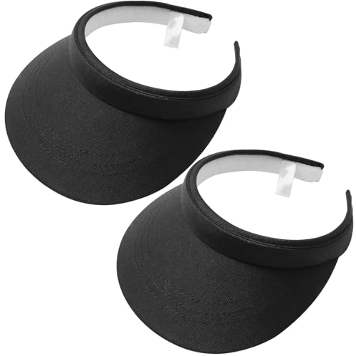 Image of 2 Pack Visor Women Men Sun Hat Clip On Visors Adjustable Sport Wide Brim Cap