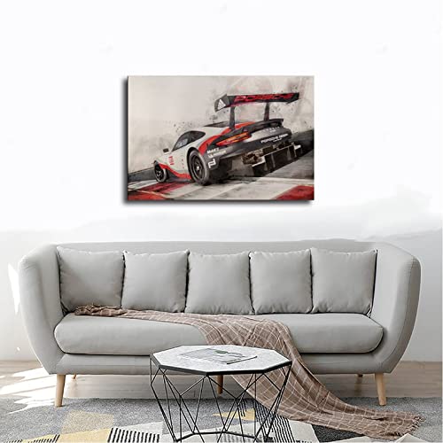 Kamuff Car Poster Walls Canvas 911 Gt Turbo Carrera Posters Wall Art Canvas For Boys Room Banner For Mancave Garage Bedroom Unframe-Style 16X24Inch(40X60Cm) #TOP3