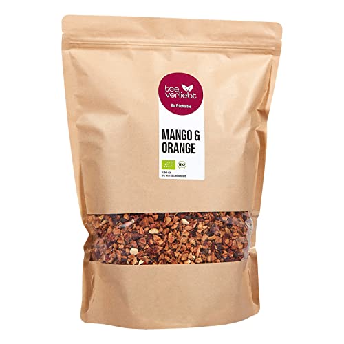  FRUTEG Loser Fruit Tè Mango & Orange 1000 G  Tè di frutta allentato  Coltivazione biologica controllata dal tè di dimensioni estive  Tè di frutta BIO lotti 1 kg