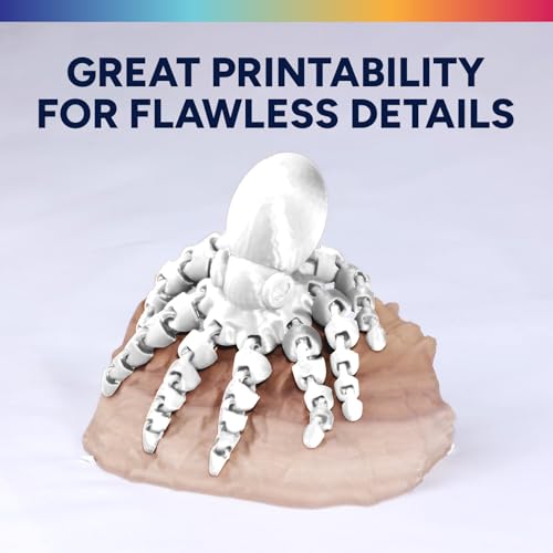 Image of OVERTURE Silk PLA Filament 1.75mm, Clog-Free Shiny, Metallic Shine 3D Printer Filament, 1kg Spool (2.2lbs), Ideal for Cosplay Jewelry & Home Decor (Silk White)