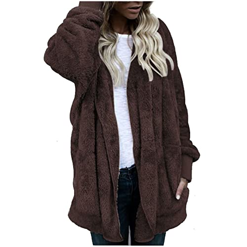 ChicCrate Women's Winter Coat 2025 Sherpa Fleece Shearling Trendy Jackets Warm Clothes Oversized Open Front Cardigan Outwear