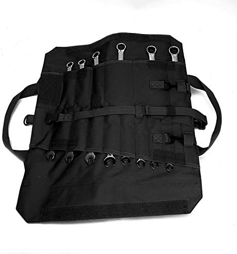 Miniatura 2 de Bolsa organizadora para llaves enrollables, bolsa organizadora de herramientas súper almacenamiento con 23 bolsillos (negro)