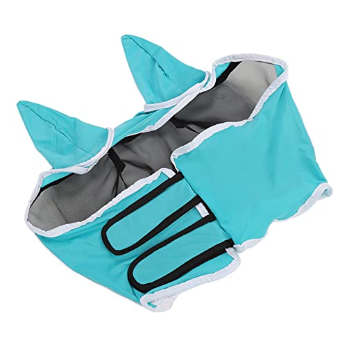 Zerodis Máscara de cavalo, proteção UV contra moscas de cavalo, alça de ombro, construção de malha c