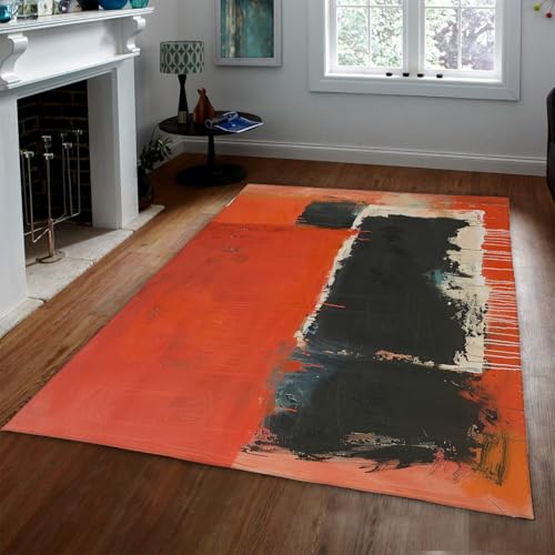 Tapis pour salon antidérapant et lavable en machine 120x150cm style rétro - 2