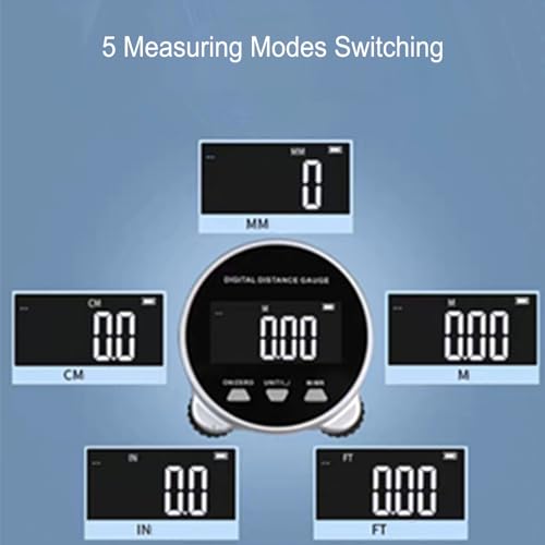 Digitales Maßband, 0-656.2ft Messbereich LCD-Display Elektronische Rolling Lineal Wiederaufladbare Einheit Schalten Rolling Abstand Messwerkzeug für Kurve flach Messung
