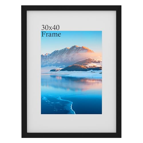 DTXDTech 30x40 cm Black Wooden Frame 12x16 inch Picture Frame with Plexiglass Wall-Mounted Poster Frame Perfect for Home Decor & Gifting