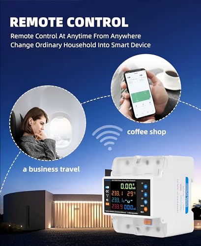Image of XPR3SS 100A 3-Phase Bi-Directional Energy Meter with CT Coil | Solar Import Export Meter kWh Meter | WiFi Smart Power Monitor | Leakage Detection | DIN Rail | Over /Under Voltage, Current