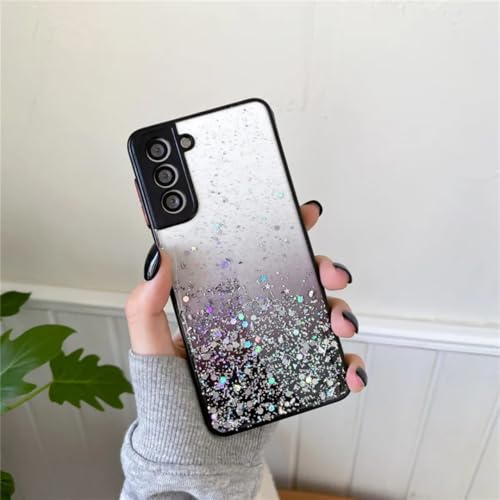 Étui noir à paillettes pour Samsung A52 avec protection silicone chic