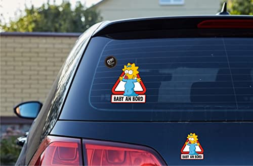 EppoBrand 2x Maggie Baby an Bord Mädchen Vinyl Aufkleber mit Antikratzbeschichtung 15 & 9 cm für Autos LKW Fenster Stoßstange Skate