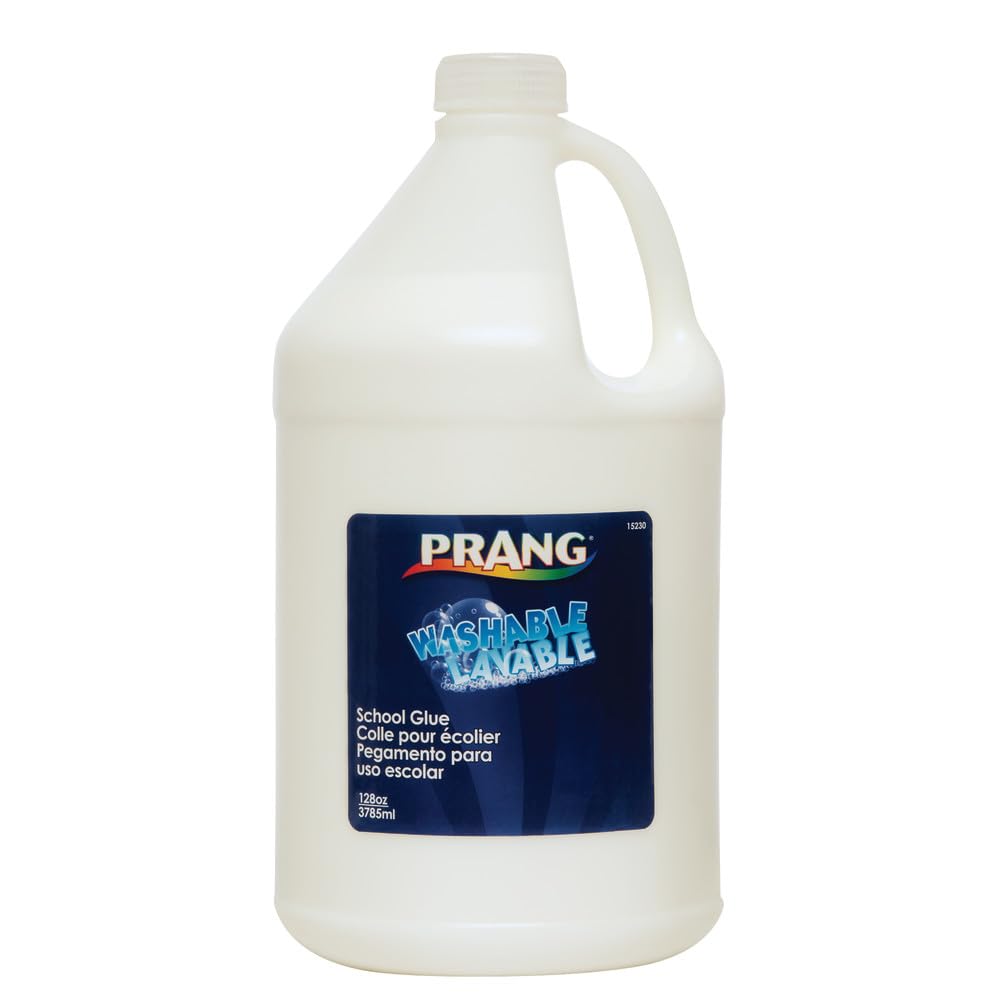 Prang Washable Liquid School Glue, White, 128 Oz., 1 Count | Ideal for crafts, school projects, paper bonding and DIY creations