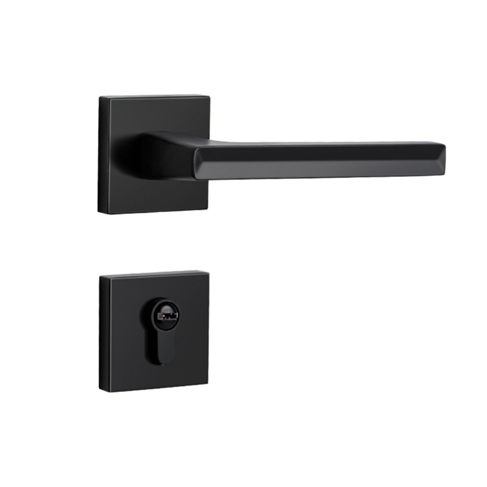 NYRXRYTCA Zinc Alloy Split Indoor Door Lock Simple Black Bedroom Study Magnetic Silent Door Handle(Matte black silent model)