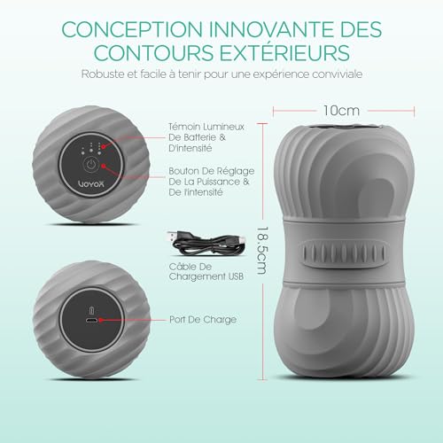 Boule de massage rechargeable 4 modes de vibration en silicone ergonomique - 6
