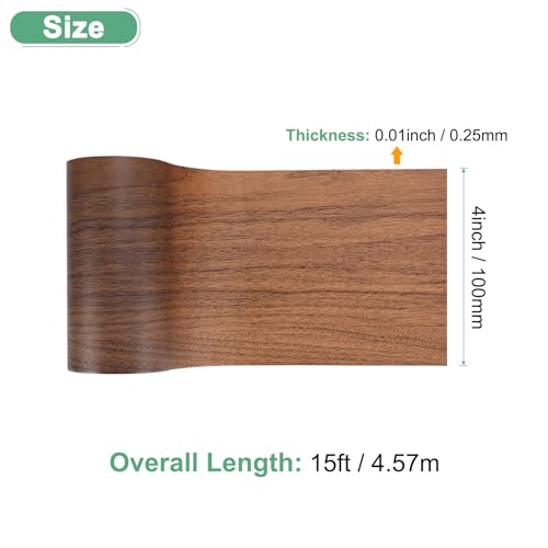 Image of M METERXITY 1-Roll Wood Grain Repair Tape, 4 Inch x 15ft Self-Adhesive Wood Floor Tape, Realistic Textured Repair Patch, Contact Paper for Furniture /Floors /Home Decor [Dark Brown]