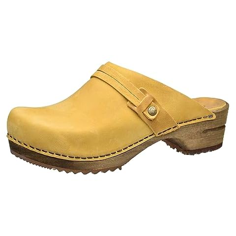 Sanita Ursana Handmade Leather Wooden Clogs for Women Cover