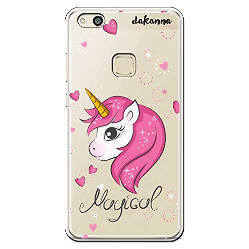 dakanna Custodia per Huawei P10 Lite | Unicorno Magico | Cover in Gel di Silicone TPU Morbido di Alta qualità con Sfondo Trasparente