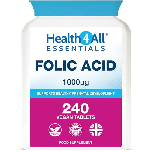 Folic Acid 1000mcg 240 Tablets 8 Month Supply Pregnancy & Energy Support