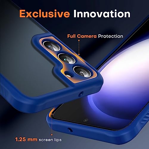 Image of TOCOL for Samsung Galaxy S23 Case, [Upgraded Full Camera Protection] [Military Grade Drop Tested] Translucent Matte Hard Back, Non-Slip Case for S23 6.1'', Dark Blue
