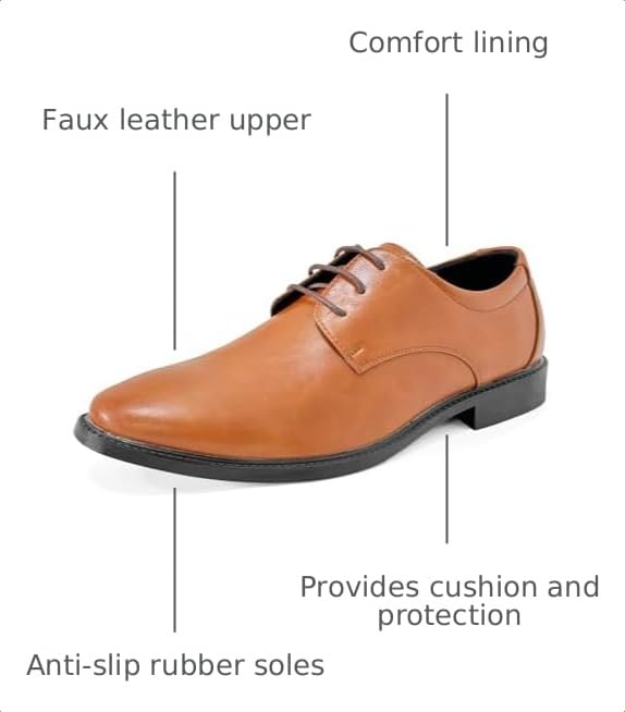 Image of Mens Dress Shoes Modern Classic Slip On Oxfords for Formal Church
