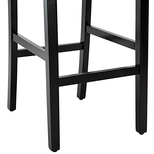 Lsspaid 28.5 Inches Fabric Backed Bar Stools Set Of 2, Fabric Counter Backed Bar Stools, Nailhead Barstools With Solid Wood Legs, Gray #TOP6