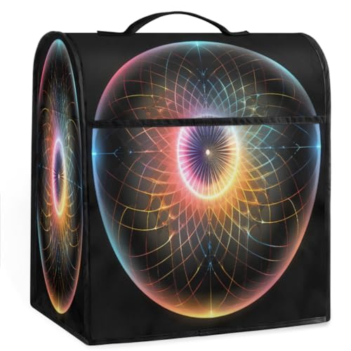 Coffee Maker Cover Geometry Mandala Printing Kitchen Appliance Covers Small Appliance Covers Blender Cover Juicer Cover Dust Covers for Kitchen Appliances with Top Handle and Pockets,Washable,C661