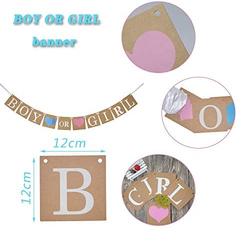Funnlot 102Pcs Gender Reveal Decoration for Party with Baby Gender Reveal Balloons Boy or Girl Banner Gender Reveal Cake Toppers Tablecloth Baby Shower Photo Booth Props Stickers Mummy To Be Sash