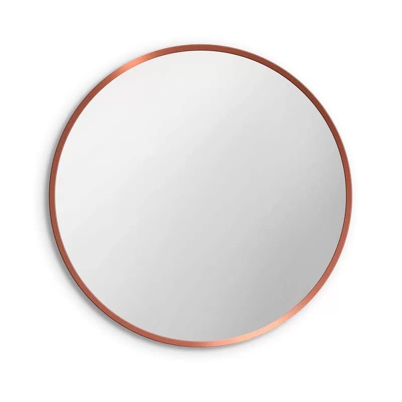 Image of RIZIK STORE Iron Metal Decorative Round Wall Mirror with Hook - HD Clear Glass, Wall Mounted for Bedroom, Living Room, Wash Basin, Vanity, Makeup & Bathroom
