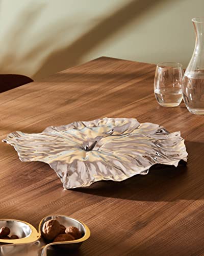 Alessi "A Lotus Leaf" Centerpiece In 18/10 Stainless Steel Mirror Polished, Silver #TOP1