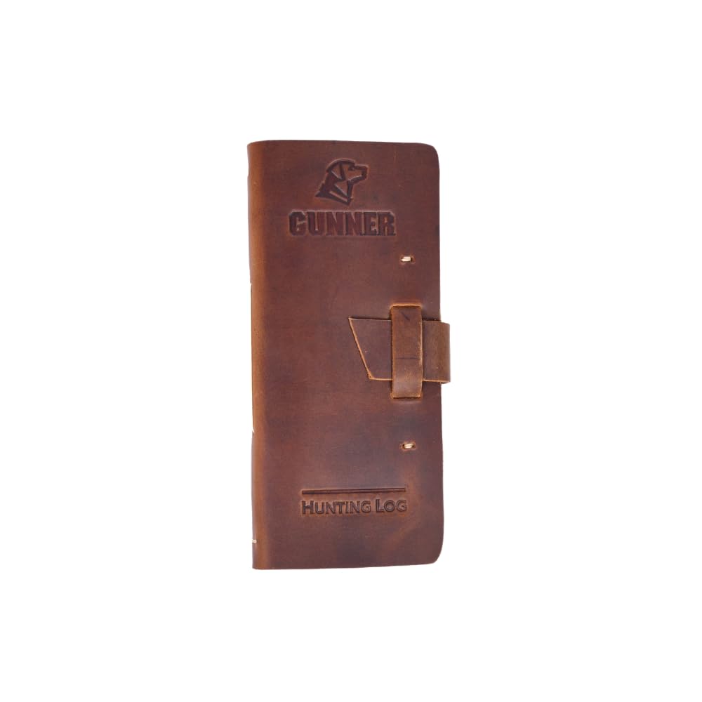 GUNNER Hunting Log Journal Notebook, Premium Leather Field Journal for Hunters, Outdoor Trips, Seasons, and Memories