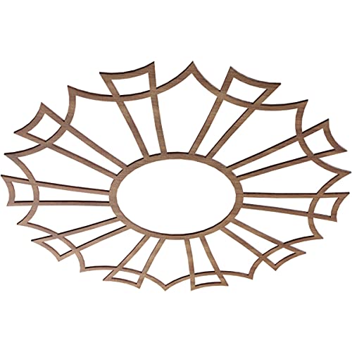 Image of Ekena Millwork 38 inchOD x 13 3 /8 inchID x 3 /8 inchT Augustus Wood Fretwork Pierced Ceiling Medallion, Walnut