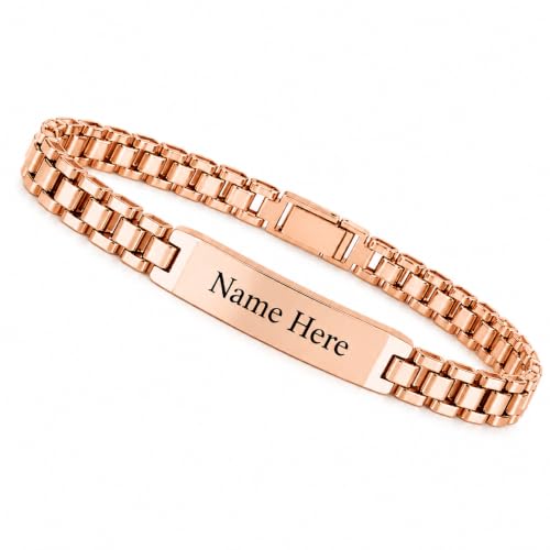 Image of Personalized Bracelet For Men - Adjustable Name Engraved Stainless Steel Bracelet Custom Gift for Him