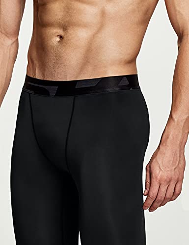 Tsla Men's Compression Pants, Cool Dry Athletic Workout Running Tights Leggings With Pocket/Non-Pocket, Hyper Control Pants Black, Medium #TOP3