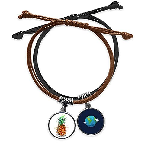 Pulsera de cuero naranja piña para looks de verano y paseos por la playa tropical