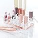 mDesign Plastic Makeup Organizer Storage Tray with 18 Sections for Bathroom Countertops, Vanities to Hold Lipstick, Lip Gloss, Concealers, Mascara, Short Eye and Lip Pencils - Clear/Rose Gold