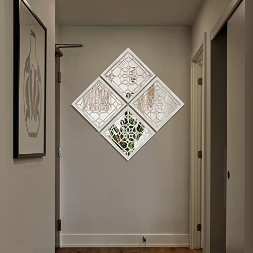Art-Giftree 2Pcs Bathroom Decor Rustic Farmhouse Accent Mirrors Entryway Decorative Wall Mirror For Living Room, Kitchen, Bathroom, Bedroom(12”X12) #TOP4