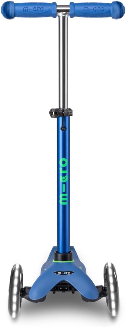 Micro Kickboard | Mini LED Kids Scooter for Ages 2-5 | Children up to 110 lbs | 3 Wheel Lean-to-Steer Design | Adjustable T Bar | Smooth Ride, Motion Activated PU LED Wheels | Swiss Design