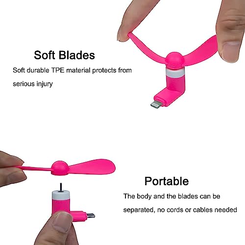 Sokelinn-Six FAN 002 Type C Phone Fan, Mini Usb C Cooling Hand Fans Portable Summer Cooler thumb #2