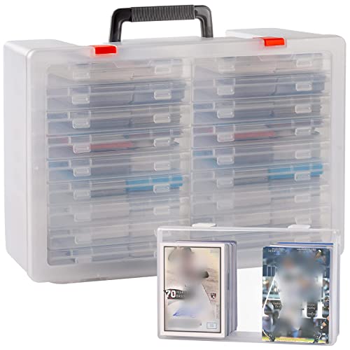 football card storage - 2200+ Baseball Card Storage Box, Sport Cards Display Case Protectors with 18 Inner Plastic Trading Cards Holder Organizer Keeper for Topps Baseball / Football/ for C.A.H/ for MTG/ PM for Collector (Box Only)