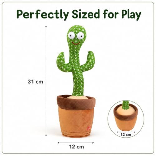 Image of Toy Imagine Rechargeable Talking Cactus Toy for Kids - Musical Dancing, Speaking Cactus Toy for Babies - Educational Talking Toy for Baby Boys & Girls (0-3 Years) - Speaking, Repeating for Toddlers
