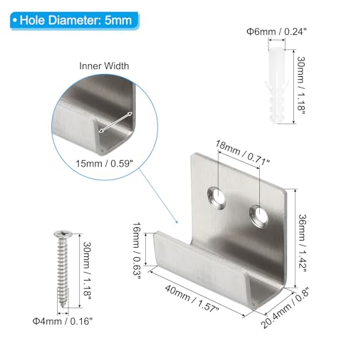 Kit de soporte de espejo de metal PATIKIL para renovar el baño y fijar lunas grandes 3