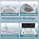 MEEJEE WC Sitz D Form, Toilettendeckel mit Absenkautomatik, Klodeckel Grau, Soft Close Toilettenbrille, WC Deckel Universal Kompatibel, Klobrille aus Duroplast, Familien Toilettensitz, Klositz