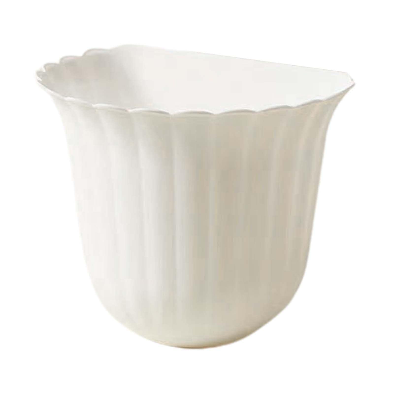 FASHIONMYDAY Fashion My Day® Desk Trash Can Flower Pots Plant Container Paper Waste Basket for Desk Table White| Home & Kitchen|Home Storage & Organisation|Waste & Recycling|Dustbins-image-45