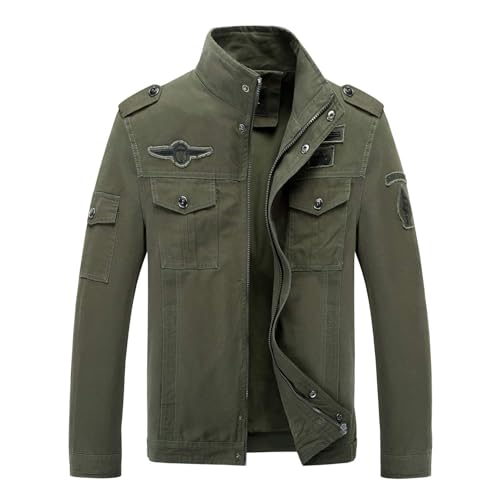 JITUUE Jackets for men Military Cotton Outdoor Coat Stylish Casual Washed Cotton Tactical Lightweight Windbreaker Jackets
