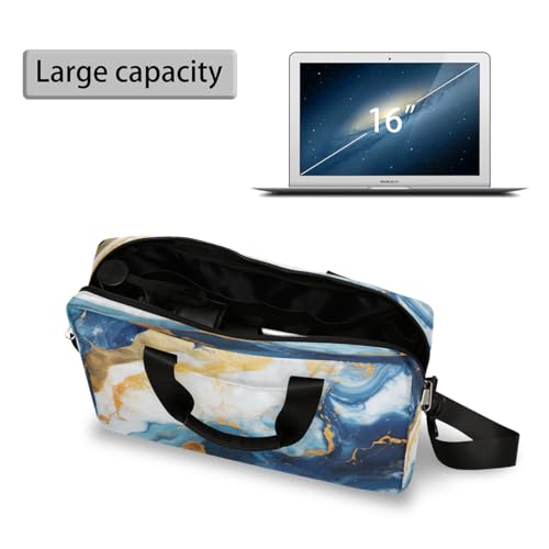 Maletín portátil textura mármol azul marino 15.6" miniatura 4