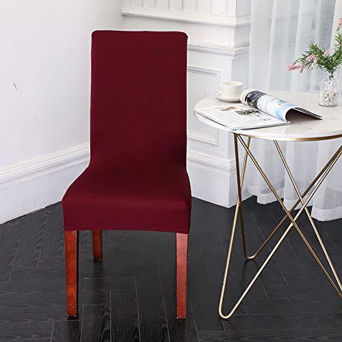 Fundas Sillas de Comedor Rojo Retro Funda Silla Elásticas Fundas Sillas Ajustables Fundas para Sillas Extraíbles Funda Sillas Comedor para Comedor Hotel Banquetes Boda(4 Piezas)