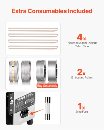 VEVOR Kontinuierliche Versiegelungsmaschine, 6-12 mm Siegelbreite, Horizontale Siegelmaschine mit Temperaturregelung, Beutelsiegelgerät aus Karbonstahl für 0,02-0,8 mm starke Plastikbeutelfolien